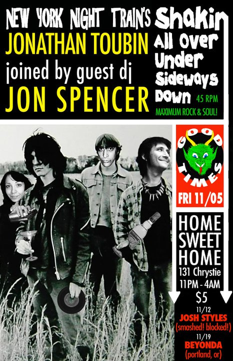 Jon Spencer (DJ Set) - New York Night Train, Home Sweet Home, Manhattan, US (5 November 2010)