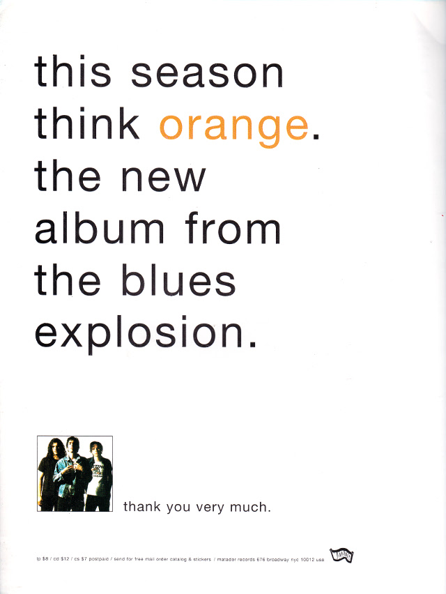 The Jon Spencer Blues Explosion - Orange (ADVERTISEMENT, US) 