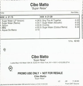 Cibo Matto - Super Relax [Luaka Bop] [Promo] (CASSETTE, US) - Cover